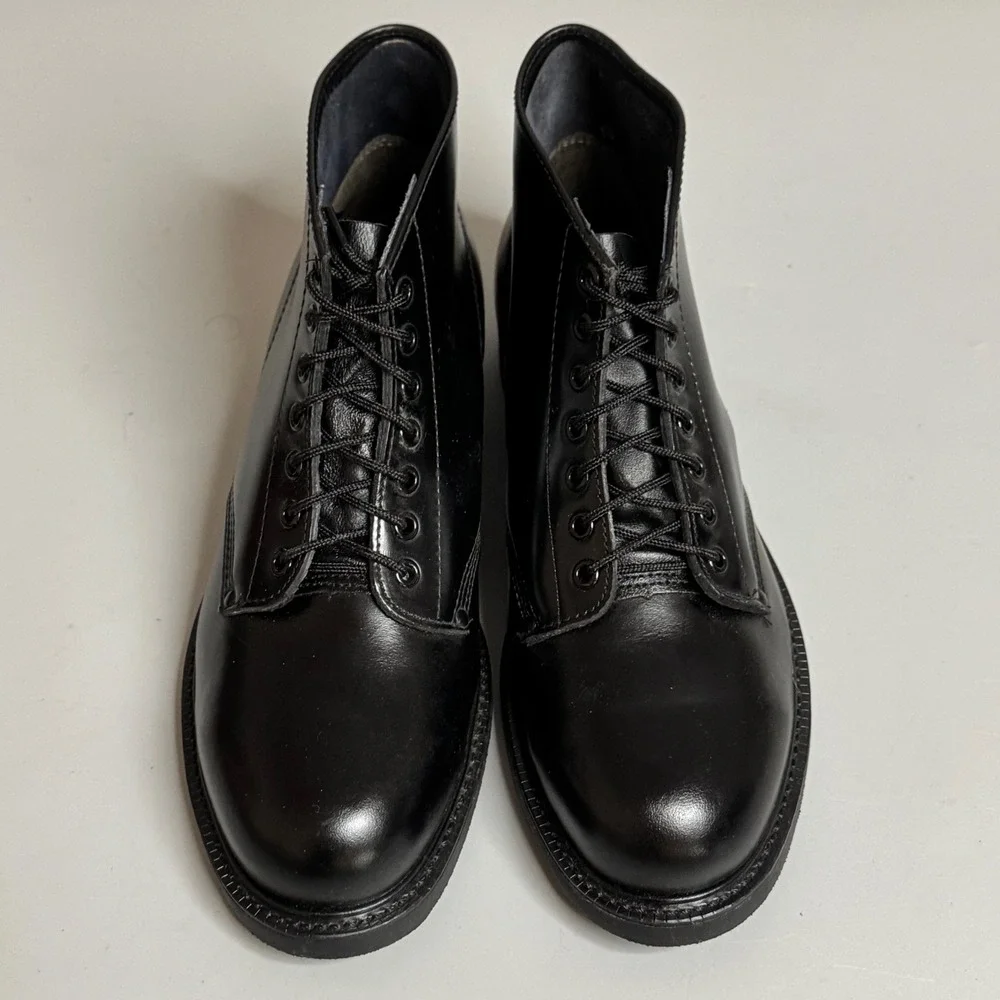 Lehigh Vintage Black Leather Steel Toe Safety Boots 8.5 E 31045R037 Work Shoes